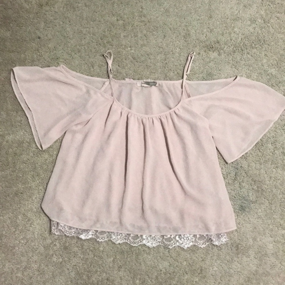 pink lace blouse